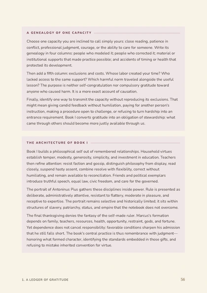 Page from our explained edition of Meditations, Physical page 56 of the final PDF edition